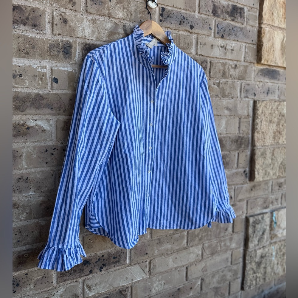 Sezane Erine Blue Stripes Women's Top Size 42 - Picture 3 of 12